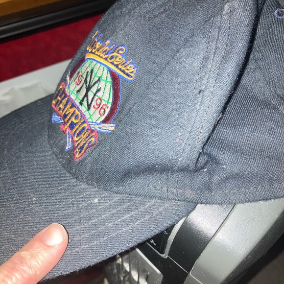 Vintage 1996 new york yankees world series baseball hat new era ball cap usa - Picture 10 of 11